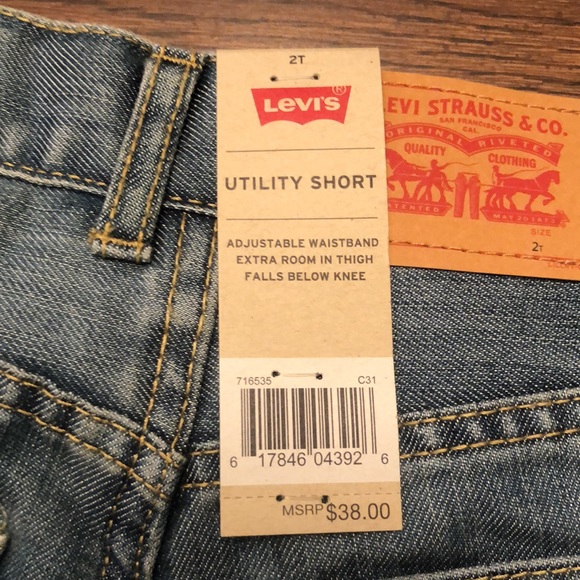 Levi’s NWT toddler size 2 utility denim shorts - Picture 5 of 8